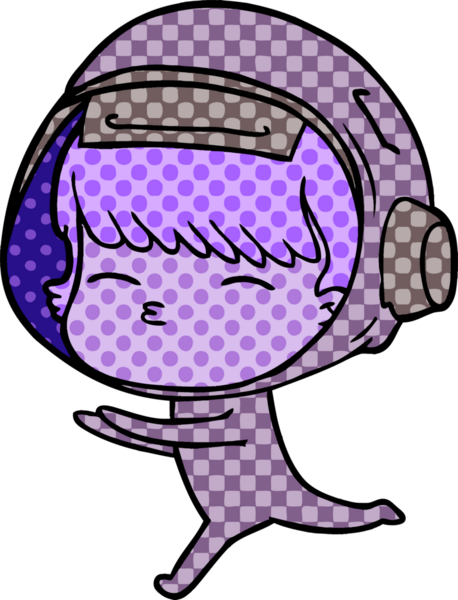 Bir insan tarafından çizilmiş meraklı astronot çizgi filmi.