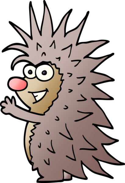 Bir insan tarafından çizilmiş çivili kirpi.