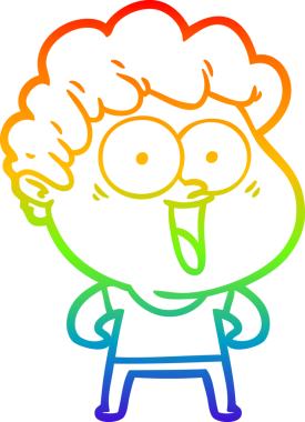 Bir insan tarafından çizilmiş mutlu bir adamın çizgi çizimi.