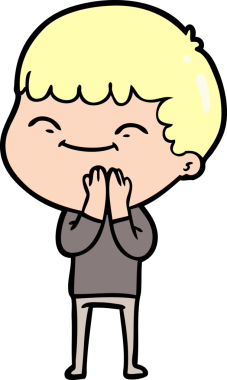 Bir insan tarafından çizilmiş mutlu çocuk çizgi filmi.