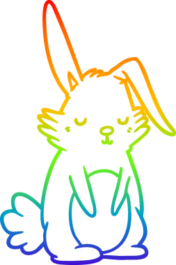 gökkuşağı gradyan çizgi çizimi bir insan tarafından çizilmiş uykulu tavşan