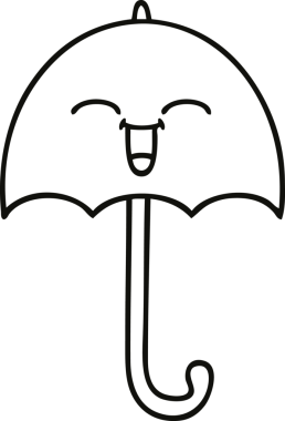 Bir insan tarafından çizilmiş şemsiye çizimi