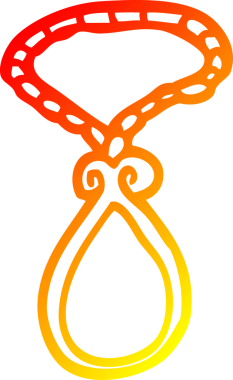 Bir insan tarafından çizilen kırmızı kolyenin sıcak eğimli çizgi çizimi