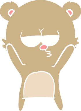 Sıkıcı ayı düz renkli çizgi film bir insan tarafından çizildi