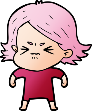 Bir insan tarafından çizilmiş kızgın bir kadın.