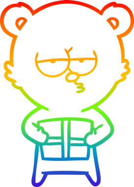 gökkuşağı gradyanı çizimi bir insan tarafından çizilmiş bir noel ayısı karikatürü