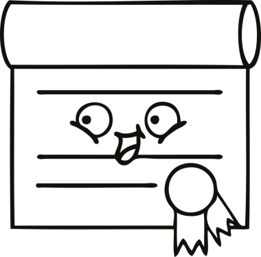 Bir insan tarafından çizilmiş bir sertifikanın çizgi çizimi