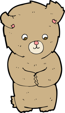 Bir insan tarafından çizilmiş sevimli bir oyuncak ayı.