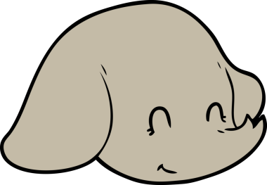 Bir insan tarafından çizilmiş bir fil yüzü.