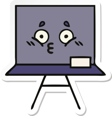 Bir insan tarafından çizilmiş şirin bir karikatür çıkartması.