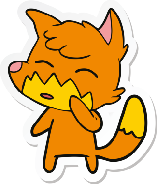 Bir insan tarafından çizilmiş bir tilkinin çıkartması.