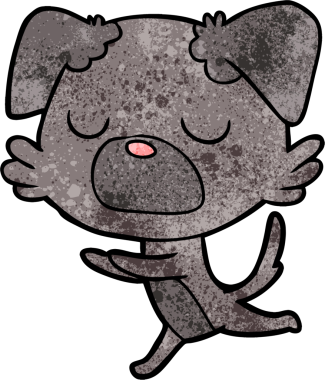 Bir insan tarafından çizilmiş çizgi film köpeği.