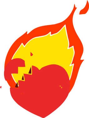 Bir insan tarafından çizilmiş düz renkli karikatür.