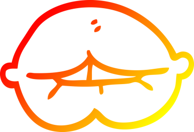 Bir insan tarafından çizilmiş mor dudakların sıcak çizgi çizimi