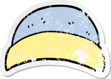 Bir insanın çizdiği karikatür şapkasının sıkıntılı çıkartması.