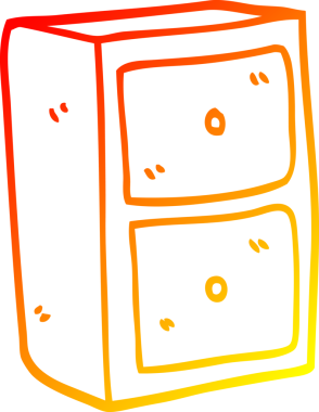 Bir insan tarafından çizilen bir çizgi filmin sıcak gradyan çizimi