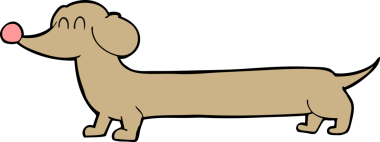 bir insan tarafından çizilmiş çizgi film dachshund 'u