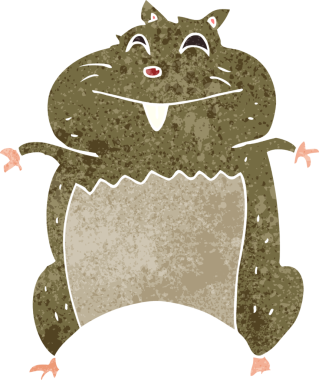 Bir insan tarafından çizilmiş çizgi film hamsterı.