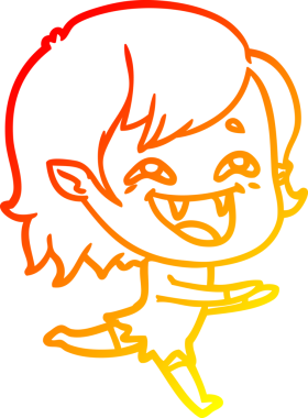 Bir insan tarafından çizilmiş gülen vampir kız çizgi filmi.