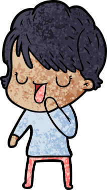 Bir insan tarafından çizilmiş bir karikatür kadın konuşuyor.