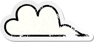 Bir insan tarafından çizilmiş şirin bir karikatür bulutunun sıkıntılı çıkartması.