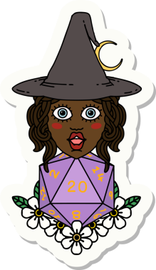 Bir insan tarafından çizilmiş doğal yirmi zarlı bir cadının çıkartması.