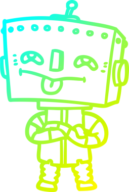 Bir insan tarafından çizilmiş soğuk gradyan robot çizimi