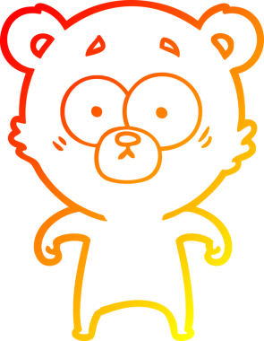 Bir insan tarafından çizilmiş bir ayı çizgi filminin sıcak gradyan çizimi