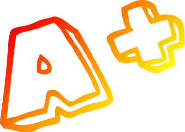 Bir insan tarafından çizilen çizgi film notlarının sıcak gradyan çizimi