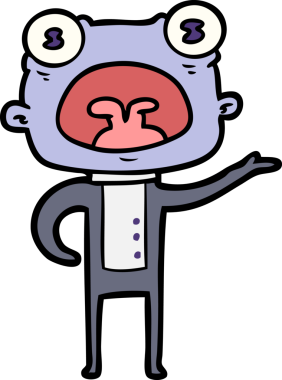 Bir insan tarafından çizilmiş garip uzaylı çizgi filmi.