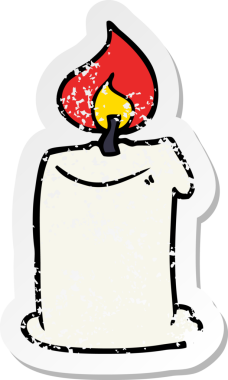 Bir insan tarafından çizilmiş karikatür mumunun sıkıntılı çıkartması.