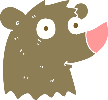 Bir insan tarafından çizilmiş ayının düz renk çizimi