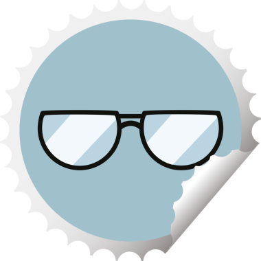 Bir insan tarafından çizilmiş grafik vektör illüstrasyon yuvarlak etiketi