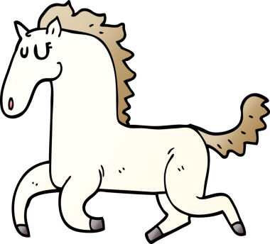 Bir insan tarafından çizilmiş karalama koşu atı.