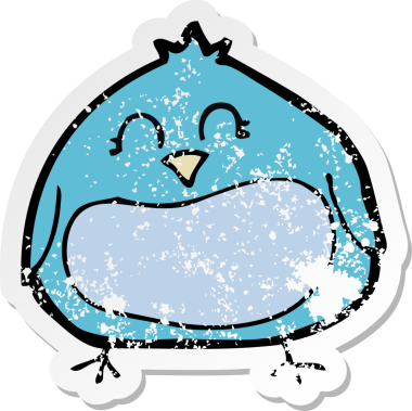 Bir insan tarafından çizilmiş şişman bir karikatürün gerilimli yapıştırması.