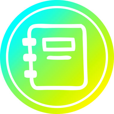bir insan tarafından çizilmiş havalı gradyan çizgili kitap dairesel simgesine dikkat et