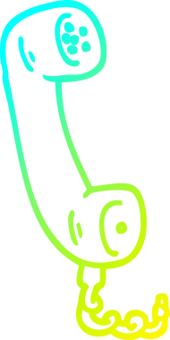 Bir insan tarafından çizilmiş bir telefon ahizesinin soğuk gradyan çizimi