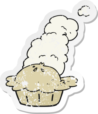 Bir insan tarafından çizilmiş sıcak turtanın gerilimli retro yapıştırması.