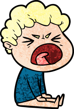 Bir insan tarafından çizilmiş öfkeli bir adam.