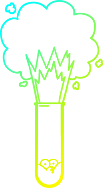 Bir insan tarafından çizilen test tüpünde patlayan kimyasalların soğuk gradyan çizimi.