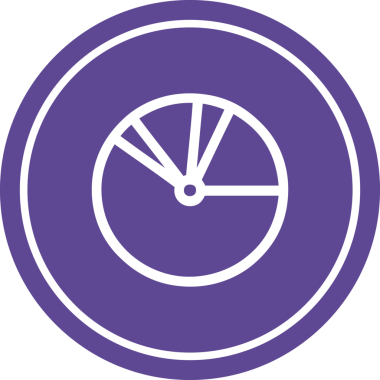 Bir insan tarafından çizilmiş turta grafiği dairesel simgesi