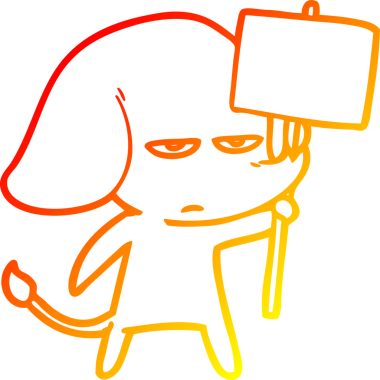 Bir insan tarafından çizilmiş kızgın bir fil çizimi.