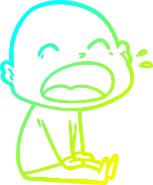 Bir insan tarafından çizilmiş kel adam diye bağıran bir çizgi film çizimi.