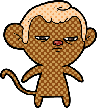 Bir insan tarafından çizilmiş çizgi maymun.