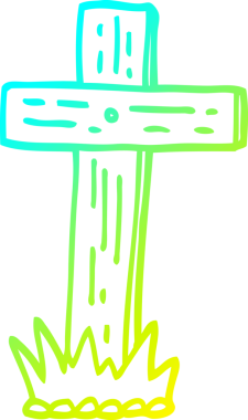 Bir insan tarafından çizilmiş ahşap bir haçın soğuk eğimli çizgisi.