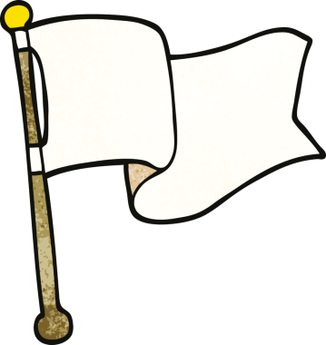 Bir insan tarafından çizilmiş beyaz bayrak.