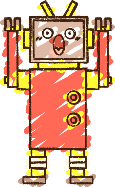 Bir insan tarafından çizilen robot tebeşiri.