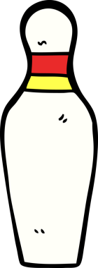 Bir insan tarafından çizilmiş karalama bovling pimi.