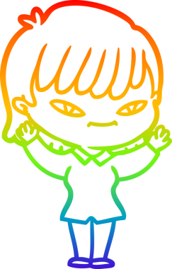 gökkuşağı gradyan çizimi bir insan tarafından çizilmiş bir karikatür kadın