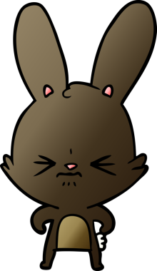 Bir insan tarafından çizilmiş şirin çizgi film tavşanı.